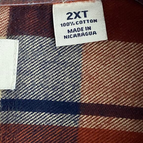 Roundtree & Yorke Big & Tall Men's 2XT Portuguese Flannel Button-Down Shirt NEW - Picture 3 of 5